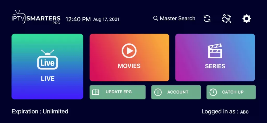 IPTV Smarters Dashboard